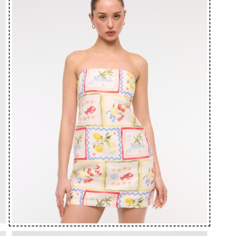 Abercrombie & Fitch Multicolor Strapless Mini Dress